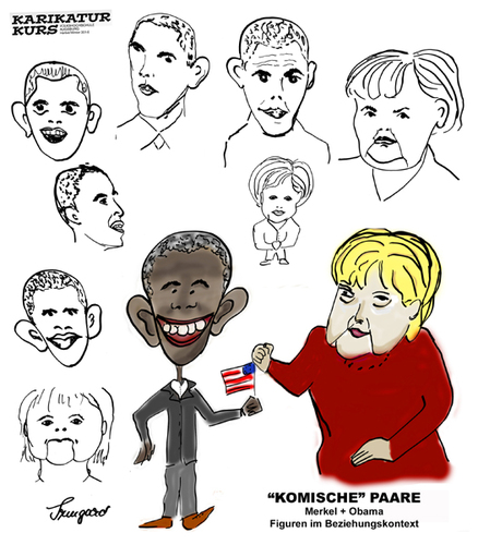 Cartoon: VHS Karikatur-Kurs 14 (medium) by zenundsenf tagged becherer,herbert,müller,christine,heimann,irmgard,bissinger,abhören,handy,spionageaffaire,präsident,amerikanischer,obama,barak,deutschland,bundeskanzlerin,merkel,angela,hardy,laurel,chaplin,charlie,hitler,adolf,2014,karikaturkurs,augsburg,volkshochschule