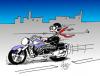Cartoon: shot by wasp (small) by mart tagged wasp wespe biker motorbike motorrad erschossen shot mart 