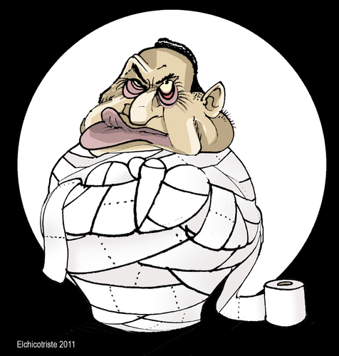 Cartoon: mummification (medium) by ELCHICOTRISTE tagged mubarak,egypt