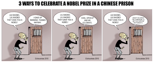 Cartoon: NOBEL PRIZE (medium) by ELCHICOTRISTE tagged prize,nobel