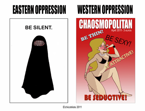 Cartoon: OPPRESSIONS (medium) by ELCHICOTRISTE tagged oppression,burka