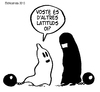 Cartoon: PARTNERS (small) by ELCHICOTRISTE tagged burka,woman,liberation