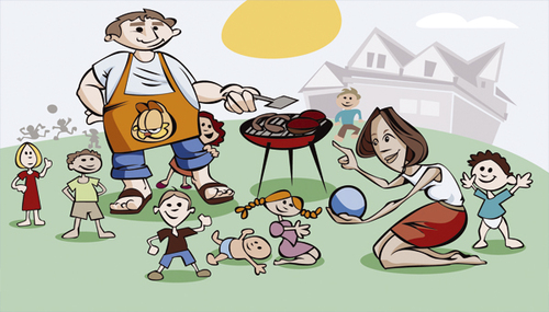 Cartoon: Großfamilie (medium) by brazil80 tagged grill,grillen,barbeque,familie
