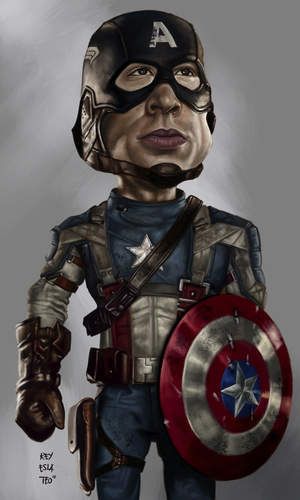 Cartoon: Avengers Caricature (medium) by Rey Esla Teo tagged digital,avengers,painting,caricature