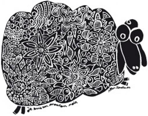 Cartoon: Mouton noir (medium) by Albin Christen tagged mouton,animal,noir,black,white,