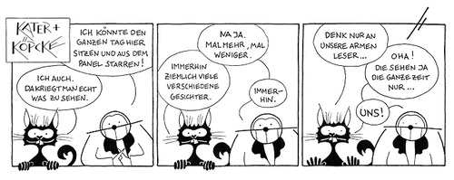 Cartoon: Kater u. Köpcke - Viel zu sehen (medium) by badham tagged leser,readers,window,watching,viewing,fenster,panel,köpcke,kater,hammel