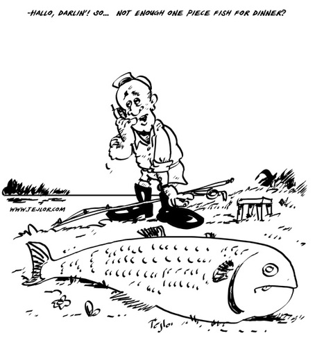 Cartoon: One fish (medium) by tejlor tagged fish
