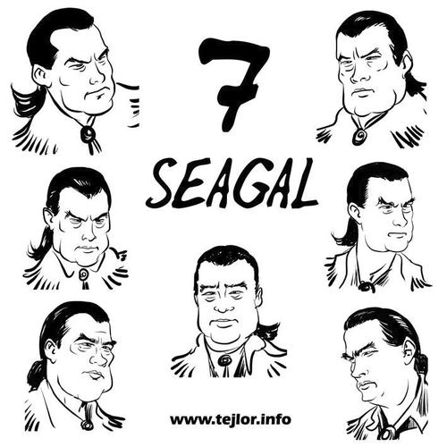 Cartoon: Seven Seagal-lery (medium) by tejlor tagged name,actor,movie,seagal