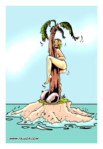 Cartoon: Wood on the desert island (medium) by tejlor tagged island