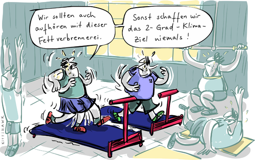Cartoon: Klimaziel 2 Grad (medium) by kittihawk tagged kittihawk,klimaziel,kittihawk,klimaziel