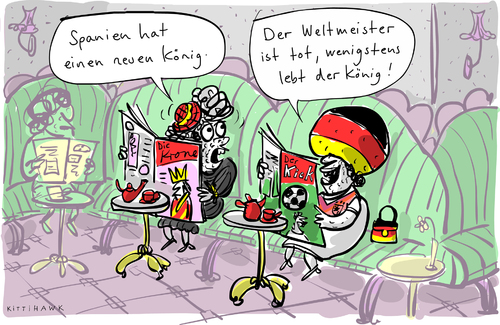 Cartoon: König (medium) by kittihawk tagged kittihawk,2014,könig,spanien,fußball,wm,weltmeisterschaft,gruppenaus,kittihawk,2014,könig,spanien,fußball,wm,weltmeisterschaft,gruppenaus