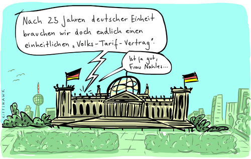 Cartoon: Volkstarif (medium) by kittihawk tagged kittihawk,2014,tarifeinheit,gesetz,tarifautonomie,einheitlich,spartengewerkschaften,streikrecht,spd,andrea,nahles,deutsche,einheit,25,jahre,volks,tarif,vertrag,reichstag,bundestag,kittihawk,2014,tarifeinheit,gesetz,tarifautonomie,einheitlich,spartengewerkschaften,streikrecht,spd,andrea,nahles,deutsche,einheit,25,jahre,volks,tarif,vertrag,reichstag,bundestag