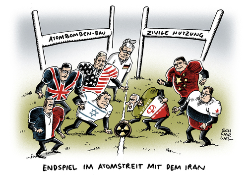 Cartoon: Atomverhandlungen Iran Lausanne (medium) by Schwarwel tagged schwarwel,karikatur,öl,fracking,lausanne,endspiel,iran,atomvergandlung,atomvergandlung,iran,endspiel,lausanne,fracking,öl,karikatur,schwarwel