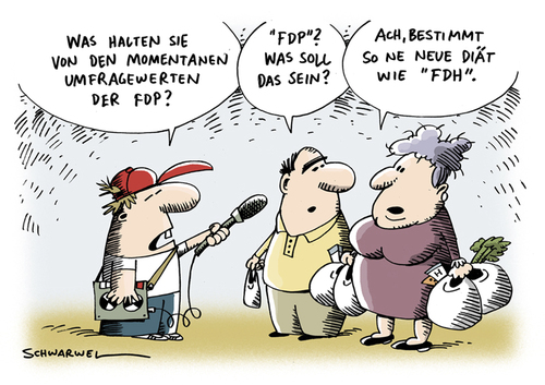 Cartoon: FDP Umfragewerte (medium) by Schwarwel tagged fdp,umfrage,partei,deutschland,politik,karikatur,schwarwel
