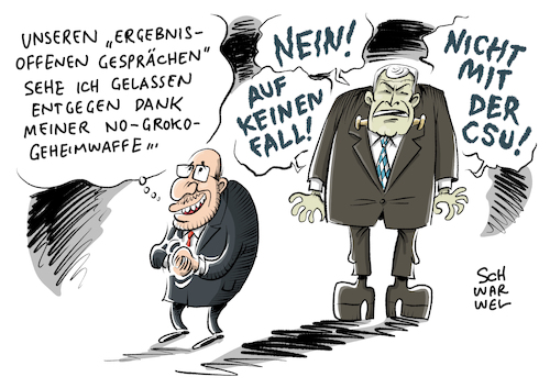 Cartoon: GroKo Sondierungen Seehofer (medium) by Schwarwel tagged jamaika,kolaition,sondierung,sondierungsgespräche,regierung,politik,politiker,deutschland,regierungsbeteiligung,angela,merkel,bundeskanzlerin,cdu,csu,union,partei,spd,martin,schulz,wahl,bundestagswahl,wahlen,neuwahl,neuwahlen,minderheitsregierung,minderheitenregierung,parteichef,groko,große,koalition,demokratie,karikatur,schwarwel,nogroko,jamaika,kolaition,sondierung,sondierungsgespräche,regierung,politik,politiker,deutschland,regierungsbeteiligung,angela,merkel,bundeskanzlerin,cdu,csu,union,partei,spd,martin,schulz,wahl,bundestagswahl,wahlen,neuwahl,neuwahlen,minderheitsregierung,minderheitenregierung,parteichef,groko,große,koalition,demokratie,karikatur,schwarwel,nogroko