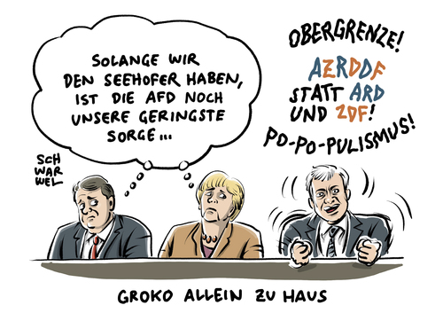 Cartoon: Merkel Gabriel Seehofer GroKo (medium) by Schwarwel tagged bundestagswahl,merkel,sigmar,gabriel,horst,seehofer,cdu,csu,spd,kroko,große,koalition,rechts,rechtsextrem,nazi,nationalismus,ausländerhass,fremdenfeindlichkeit,weltoffenheit,hass,angst,wut,wutbürger,politik,deutschland,deutsch,national,geflüchtete,flüchtlinge,flüchtlingspolitik,populismus,obergrenze,karikatur,schwarwel,bundestagswahl,merkel,sigmar,gabriel,horst,seehofer,cdu,csu,spd,kroko,große,koalition,rechts,rechtsextrem,nazi,nationalismus,ausländerhass,fremdenfeindlichkeit,weltoffenheit,hass,angst,wut,wutbürger,politik,deutschland,deutsch,national,geflüchtete,flüchtlinge,flüchtlingspolitik,populismus,obergrenze,karikatur,schwarwel