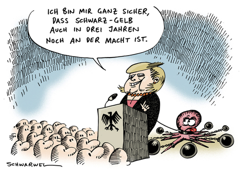 Cartoon: Merkel Rede (medium) by Schwarwel tagged angela,merkel,regierung,deutschland,krise,rede,politik,ohrakel,karikatur,schwarwel