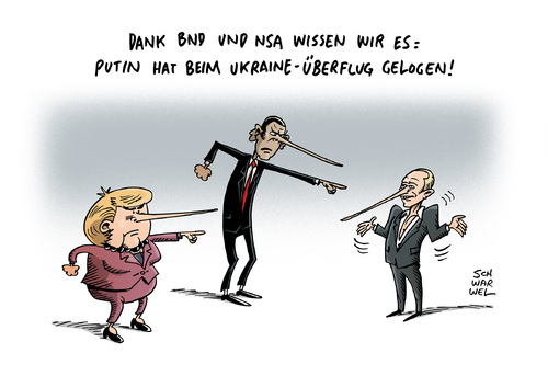 Cartoon: Putins Lüge (medium) by Schwarwel tagged ukraine,überflug,befehl,putin,lüge,obama,merkel,bnd,usa,karikatur,schwarwel,ukraine,überflug,befehl,putin,lüge,obama,merkel,bnd,usa,karikatur,schwarwel