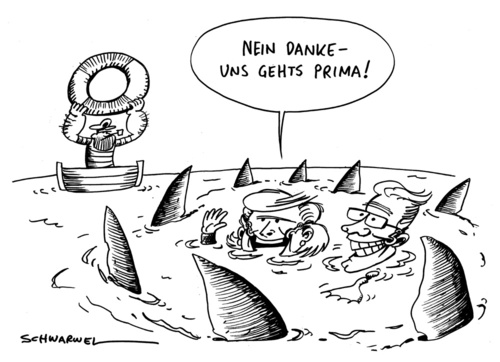 Cartoon: Regierungskoalition in der Krise (medium) by Schwarwel tagged regierungskoalition,regierung,koalition,krise,angela,merkel,karikatur,schwarwel