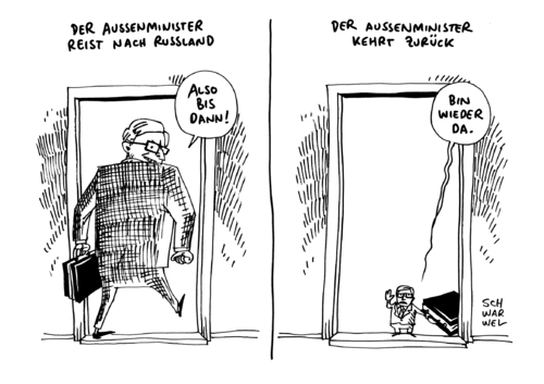 Cartoon: Russland Reise Steinmeier (medium) by Schwarwel tagged russland,reise,steinmeier,außenminister,ernüchterung,karikatur,schwarwel,russland,reise,steinmeier,außenminister,ernüchterung,karikatur,schwarwel