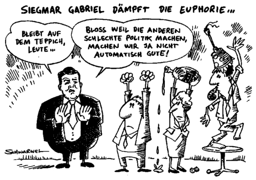Cartoon: Umfragewerte der SPD (medium) by Schwarwel tagged umfrage,werte,spd,siegmar,gabriel,partei,deutschland,politik,karikatur,schwarwel