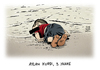 Cartoon: Aylan Kurdi ertrunken (small) by Schwarwel tagged flüchtlinge,aylan,kurdi,tot,ertrunken,mittelmeer,flüchtling,asy,asylpolitik,schiffe,boot,krieg,terror,zerstörung,gewalt,kind,angespült,karikatur,schwarwel