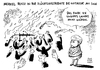 Cartoon: Merkel zum Thema Flüchtlinge (small) by Schwarwel tagged angela,merkel,flüchtlinge,asyl,asylsuchende,aber,asylanten,gewalt,terror,rechts,nazi,karikatur,schwarwel,unsres,landes,nicht,würdig