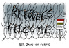 Cartoon: Zaun gegen Flüchtlinge Ungarn (small) by Schwarwel tagged zaun,gegen,flüchtlinge,asyl,asylbewerber,flüchtlingspolitik,rechts,rechte,regierung,ungarn,grenze,bewachung,stacheldraht,polizei,schwarwel,karikatur