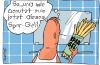 Cartoon: Spar-Gel (small) by Josef Schewe tagged schewe,asparagus,spargel,gel,bath,man,mann,bad,spiegel,mirror,hair,age