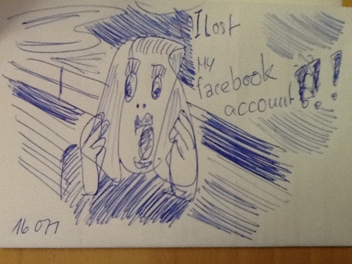 Cartoon: Der Schrei (medium) by manfredw tagged verloren,account,munch,facebook,cry,scream,schrei