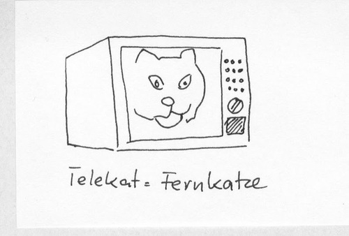 Cartoon: Katzenlexikon (medium) by manfredw tagged katze,tele,fern,tv,fernsehen