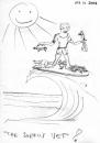 Cartoon: der surfende Tierarzt (small) by manfredw tagged hund katze huhn papagei schildkröte surfbrett welle tierarzt veterinär vet 