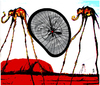 Cartoon: holy dali 3 (small) by edda von sinnen tagged salvador dali bicycles master of surealism surealismus fahrräder heilig cartoon hommage composing edda von sinnen