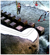 Cartoon: Wasserskispringer (small) by edda von sinnen tagged waterski,springen,fliegen,klimaerwärmung,edda,von,sinnen,composing,illustration