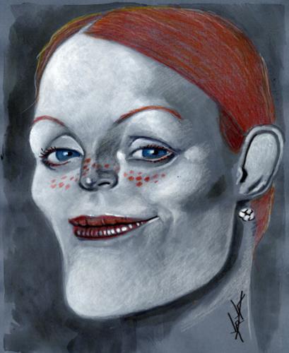 Cartoon: Julianne Moore caricature (medium) by KARKA tagged julianne,moore