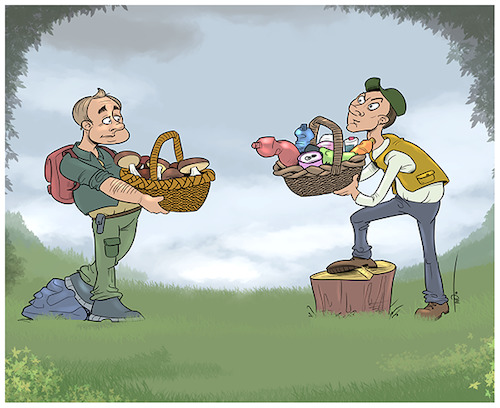 Cartoon: Messrooms (medium) by tinotoons tagged mushrooms,woods,nature,ecology
