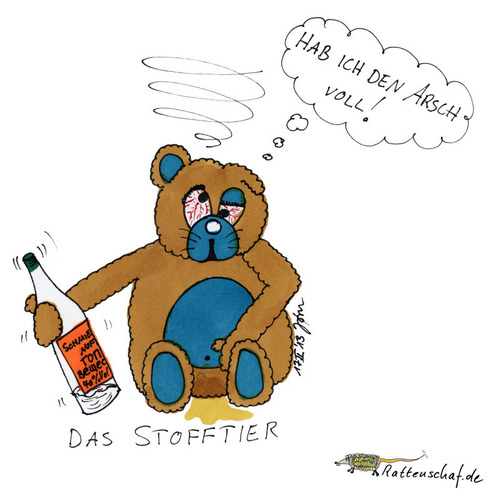 Cartoon: Stofftier (medium) by Butterfass tagged tier