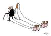 Cartoon: Schleppenträgerinnen (small) by Ottitsch tagged hochzeit,alt,jung,wedding,groom,bride,old,young,trainbearer,schleppenträger,braut,bräutigam