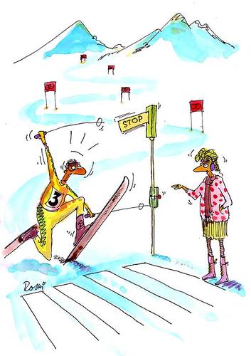 Cartoon: - (medium) by romi tagged ski,skiing,winter,switch,semaphore,stop