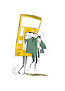 Cartoon: newspaper (small) by romi tagged newspaper,magazine,man,surprise,politics