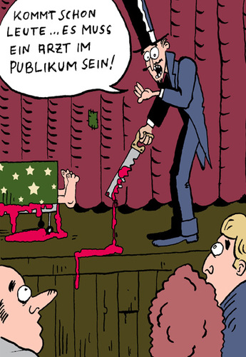 Cartoon: arztimpublikum (medium) by bob tagged arzt,im,publikum