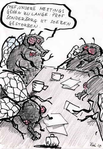 Cartoon: Eintagsfliegen (medium) by bob tagged büro,fliegen,meeting,besprechung,chef