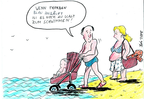 Cartoon: Feeling blue (medium) by bob tagged babyschwimmen