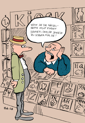 Cartoon: rätselhaft (medium) by bob tagged bob,rätsel,zeitung,kiosk,hack