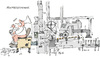 Cartoon: Arschkeksmaschine (small) by bob tagged fabrik,maschine,arschkeks
