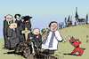 Cartoon: Beerdigung (small) by bob tagged beerdigung,begräbnis,hund,knochen,pfarrer