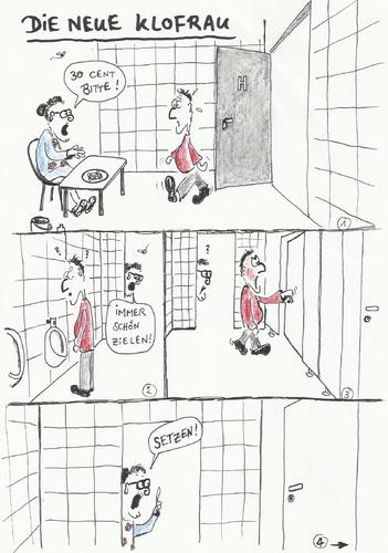Cartoon: die neue Klofrau (medium) by Busch Cartoons tagged chef,händewaschen,klofrau