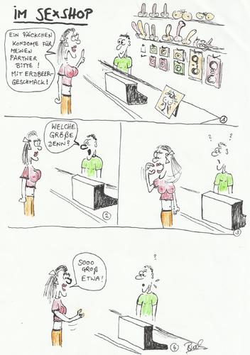 Cartoon: im SexShop (medium) by Busch Cartoons tagged sexshop,kondome,größe,partner