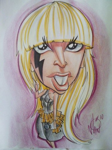 Cartoon: Lady Gaga Caricature (medium) by nolanium tagged lady,gaga,caricature,nolan,harris,nolanium