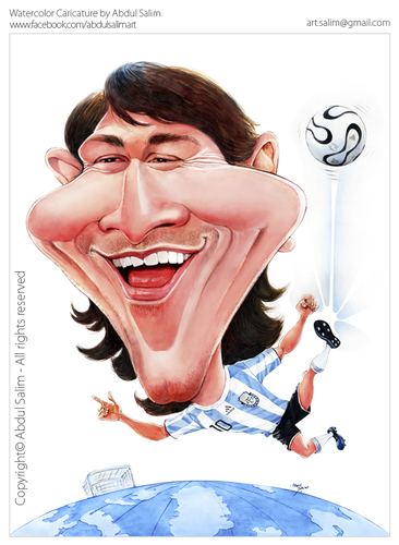 Cartoon: Lionel Messi (medium) by Abdul Salim tagged argentina,soccer,fifa,football,messi